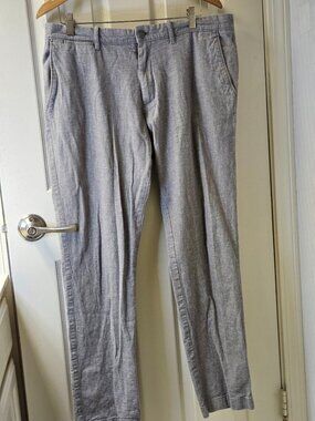 J. Crew 770 Straight Fit Linen Blend Pants in heathered gray 36x32